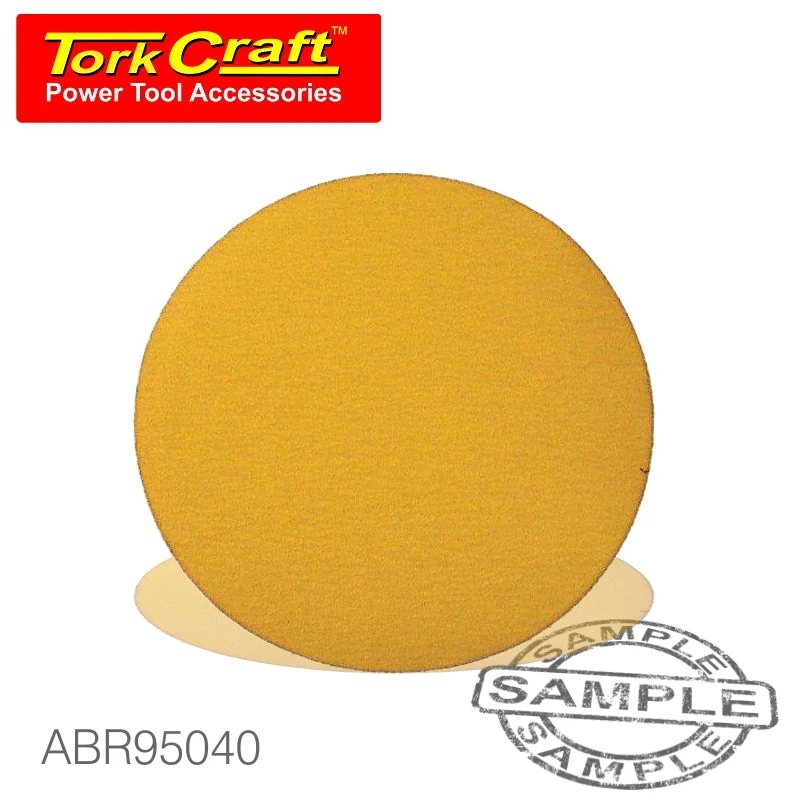 GOLD VELCRO DISC (50 PIECES) 40 GRIT 150MM WITHOUT HOLE