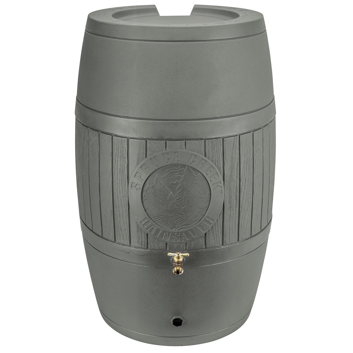 Good Ideas Bushman Spruce Creek 54 Gal Rain Saver Barrel with Spigot, Moss Green