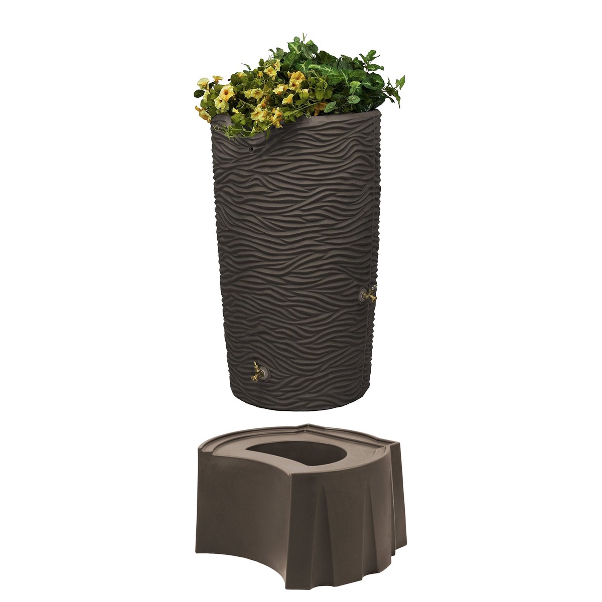 Good Ideas Impressions 65 Gallon Palm Trunk Rain Saver & Rain Wizard Stand, Oak
