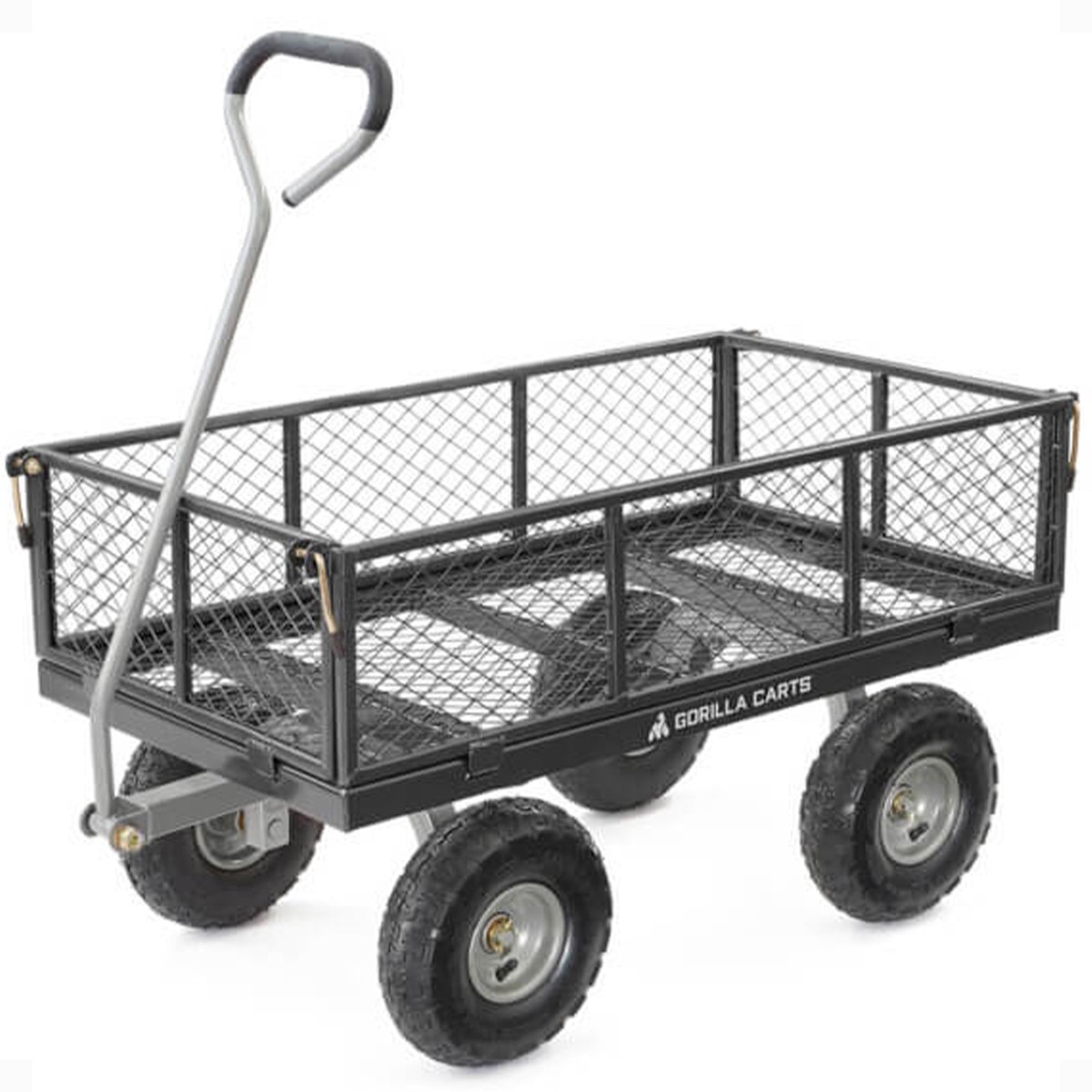 Gorilla Carts Steel Utility Cart Garden Beach Wagon, 800 Pound Capacity, Black