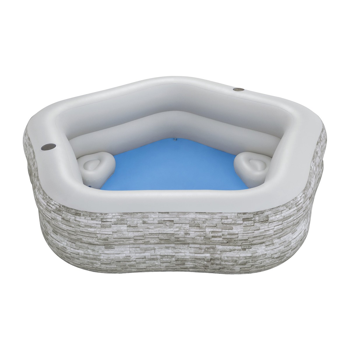 H20GO! TruPrint Stone Inflatable Kiddie Swimming Pool, 7' x 6'9" x 21", Gray