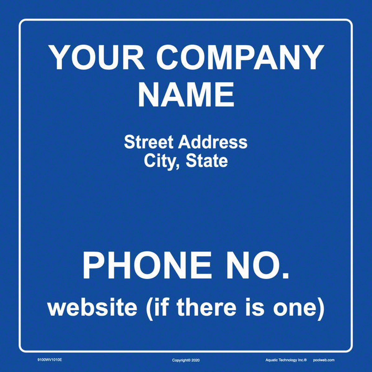 HammerHead Cleaner Custom Company Tag Sign - 10 x 10 Inches on Adhesive Vinyl