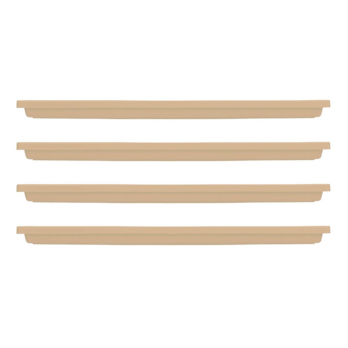 HC Companies Venetian 23.5 In Rectangular Flower Box Saucers, Sandstone (4 Pack)