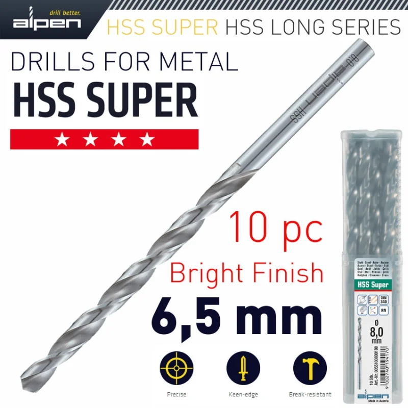 HSS DRILL BIT LONG 6.5 X 148MM BULK