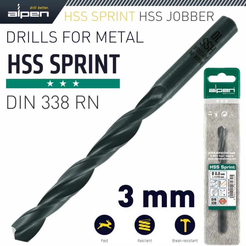 HSS SPRINT MASTER DRILL BIT 3MM 1/PACK (61503)