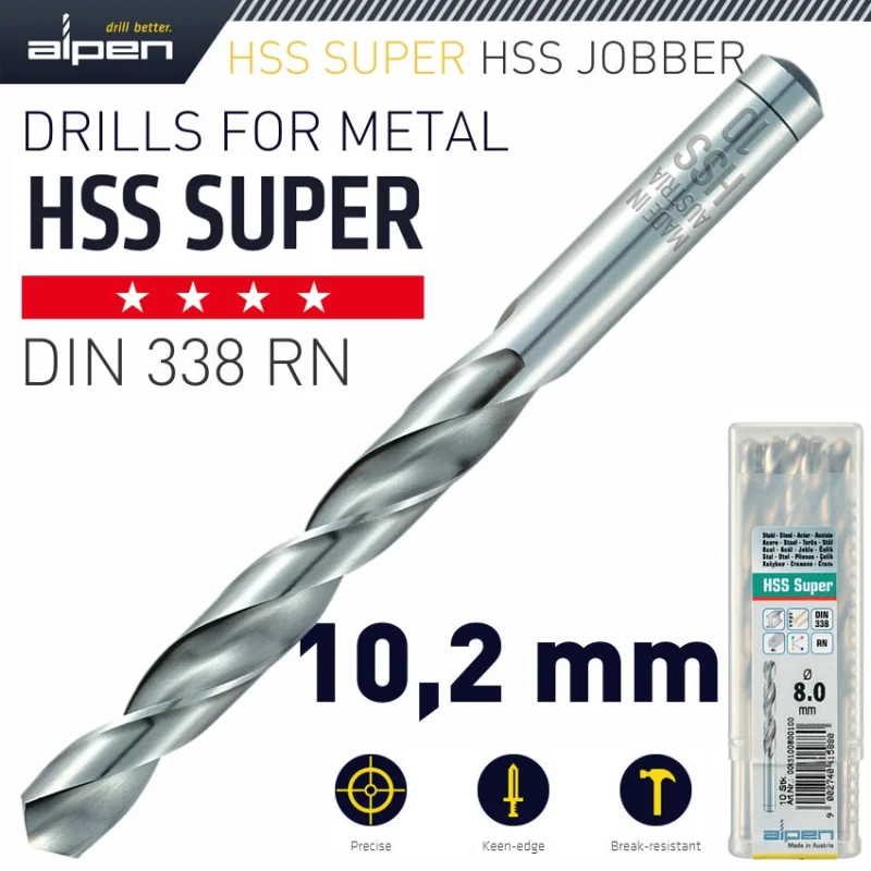 HSS SUPER DRILL BIT 10.2MM BULK
