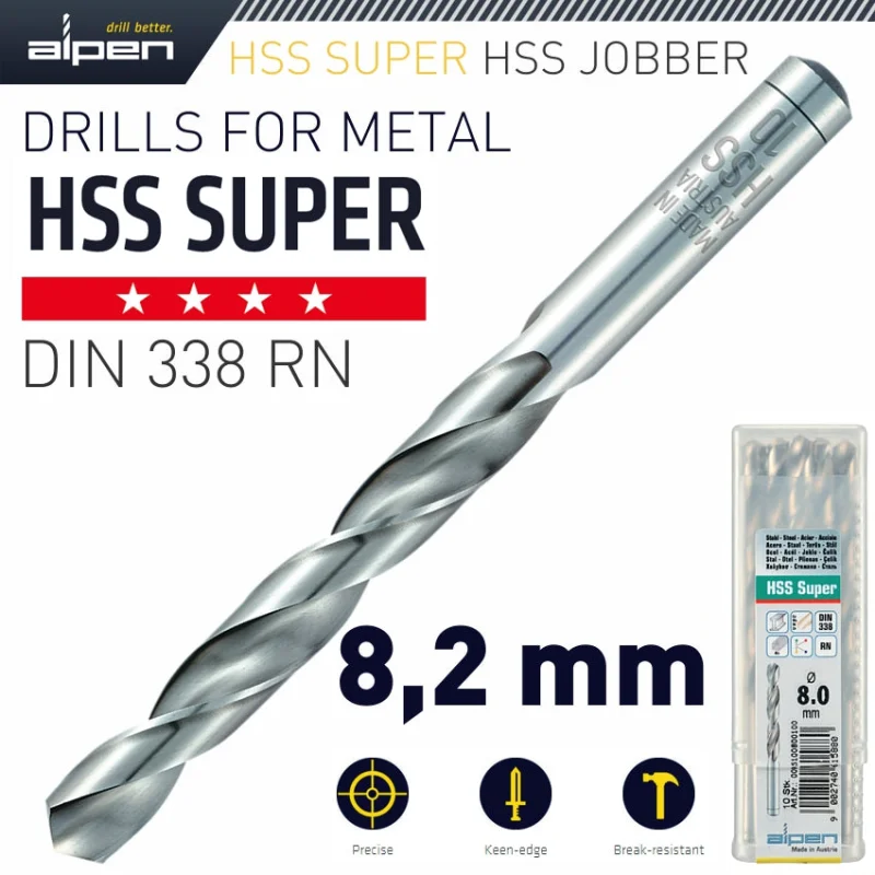 HSS SUPER DRILL BIT 8.2MM BULK