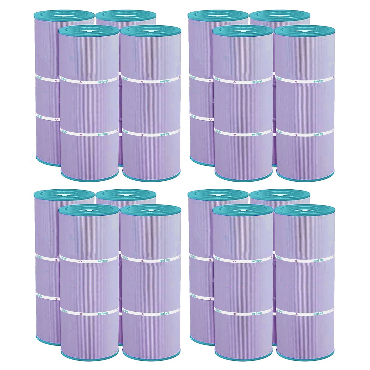 Hurricane 16 Pack HF56SV-04P Platinum Purple Pool Filter Cartridge Replacement