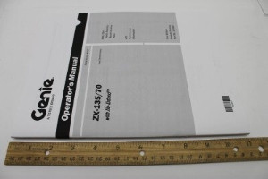 Genie Lift Part # 160567GT - MANUAL, OPERATOR, ZX-135/70, ANSI, 1ST, EA