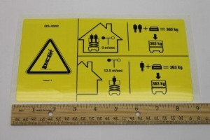 Genie Lift Part # 228936GT - DECAL,SYM MAX CAP 363 KG,CE, EA