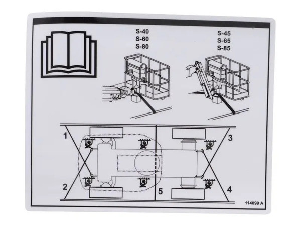 JLG Part # GN114099 | GN-DECAL,TRANSPORT DIAGRAM, EA