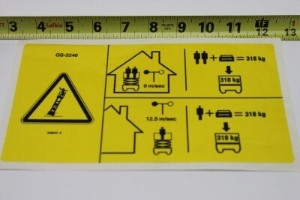 Genie Lift Part # 228940GT - DECAL,SYM MAX CAP 318 KG,CE, EA