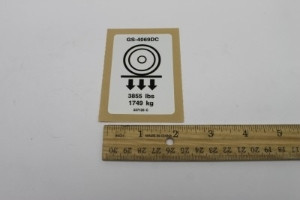 Genie Lift Part # 237126GT - DECAL,LABEL,WHEEL LD,GS4069DC, EA