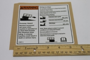 Genie Lift Part # 216027GT - DECAL,DANGER,RUNAWAY HAZ, EA