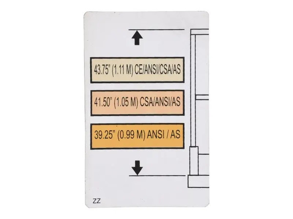 JLG Part # SJ125724 | SJ-DECAL, RAILING HEIGHT, EA