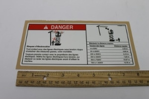 Genie Lift Part # 114385FRGT - DECAL,DANGER-ELECTROC HAZ, EA