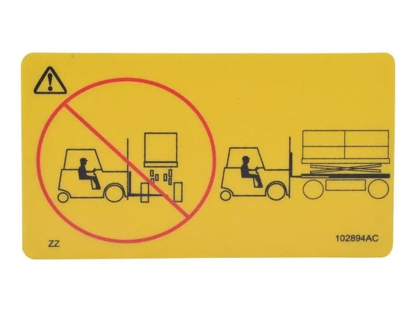 JLG Part # SJ102894 | SJ-DECAL, CAUTION FORK, EA