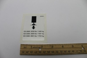 Genie Lift Part # 237926GT - DECAL,LABEL,OUTRIGGER LD, EA