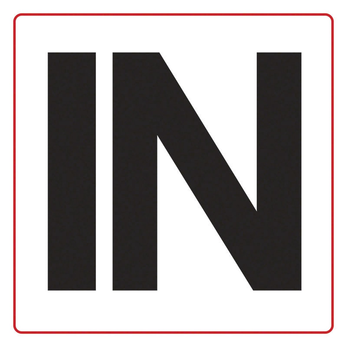 IN (Inch) Message - Adhesive Depth Marker - 6 Inch x 6 Inch with 4 Inch Lettering