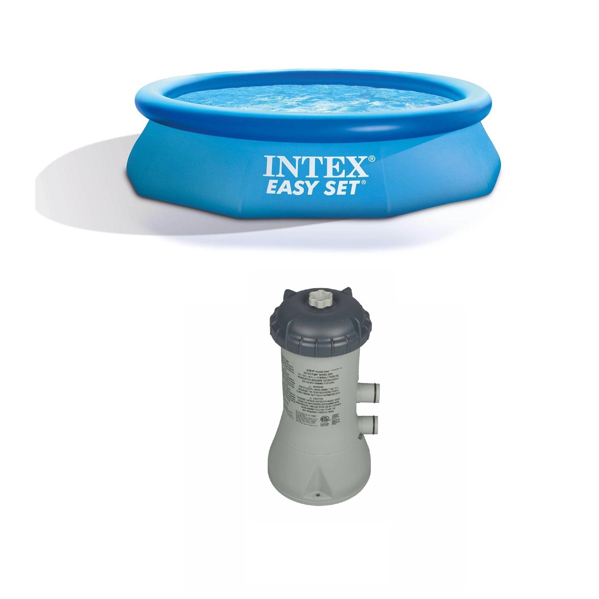 Intex 10 x 30'" Above Ground Inflatable Pool and Cartridge Filter Pump System