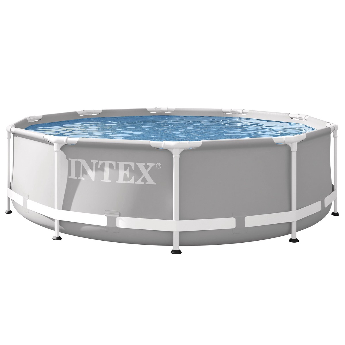 Intex 10'x30" Prism Metal Frame Round Outdoor Above Ground Swimming Pool, No Pump