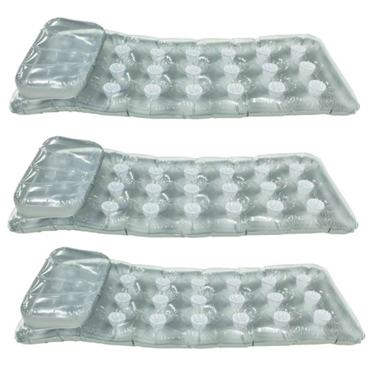 Intex 18-Pocket Mattress Suntanner Pool Lounger w/ Headrest (3 Pack) | 58894EP