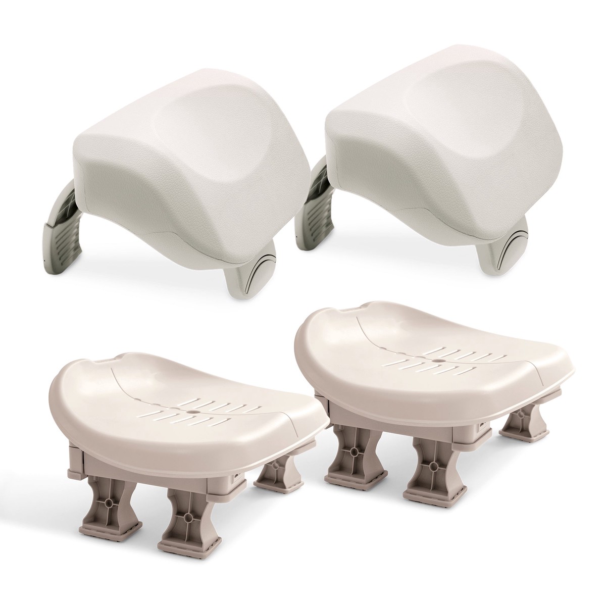 Intex 28505E PureSpa Foam Headrest (2 Pack) & Intex 28502E Hot Tub Seat (2 Pack)
