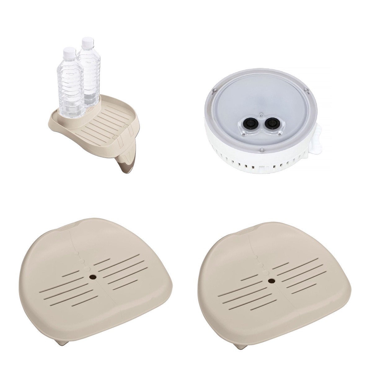 Intex LED Light For Spa w/ Cup Holder And Refreshment Tray w/ Seat For Spa(2 Pk)