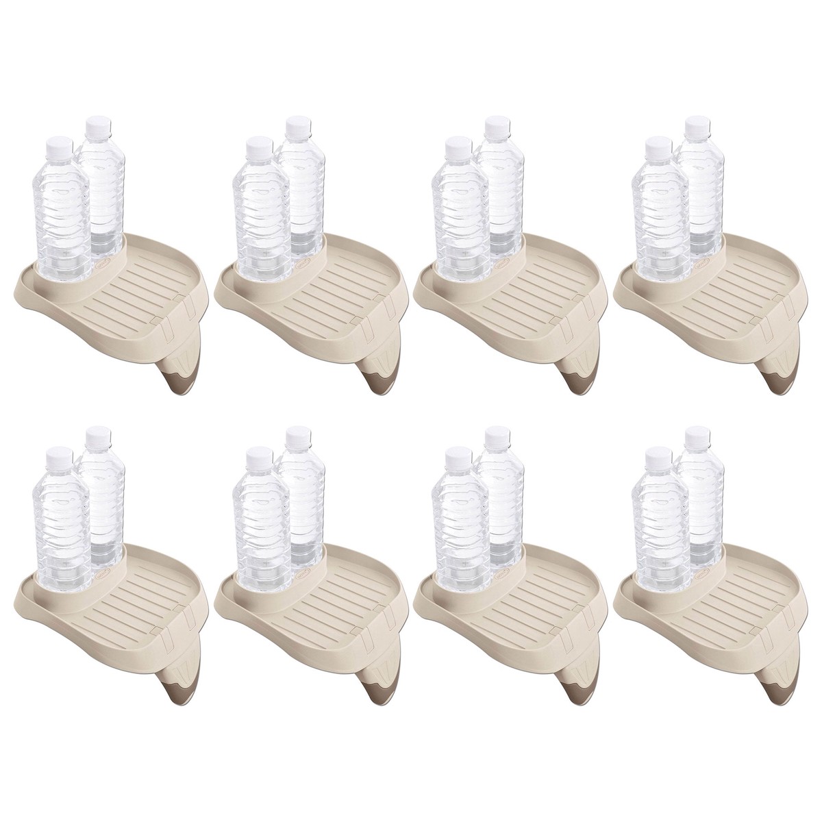 Intex PureSpa Attachable Cup Holder, Pool and Hot Tub Accessory, 8 Pack, Tan