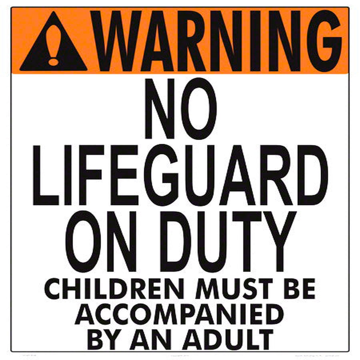 Iowa No Lifeguard (Wading Pool) - 18 x 24 Inches on Styrene Plastic