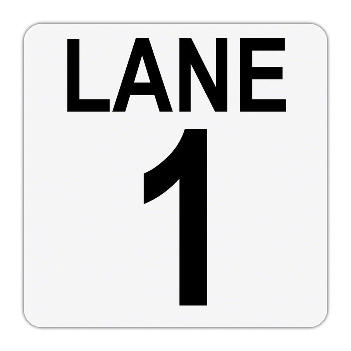 LANE 1 Message - Plastic Overlay Depth Marker - 6 x 6 Inch with 4 Inch Number