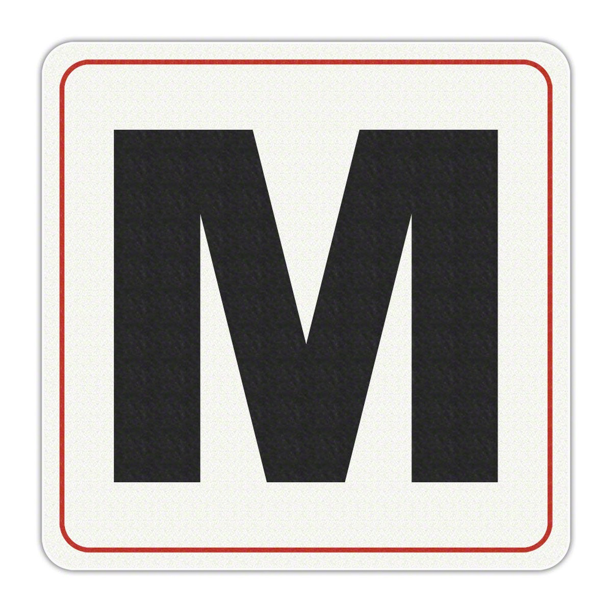 M (Meter) Message - Adhesive Depth Marker - 6 Inch x 6 Inch with 4 Inch Lettering