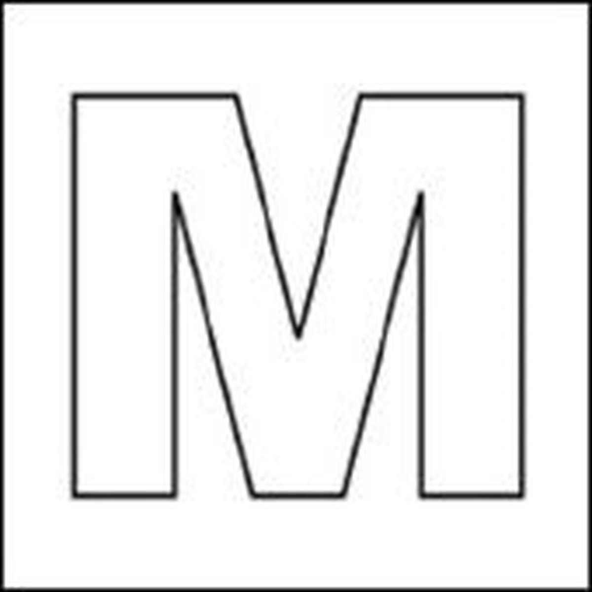M Vinyl Depth Marker Stencil 6 Inch x 6 Inch with 4 Inch Lettering
