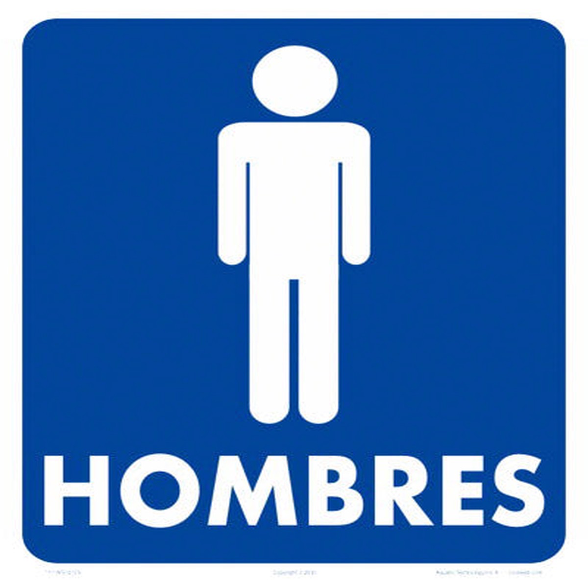 Men With Graphics Sign in Spanish - 10 x 12 Inches on Heavy-Duty Aluminum