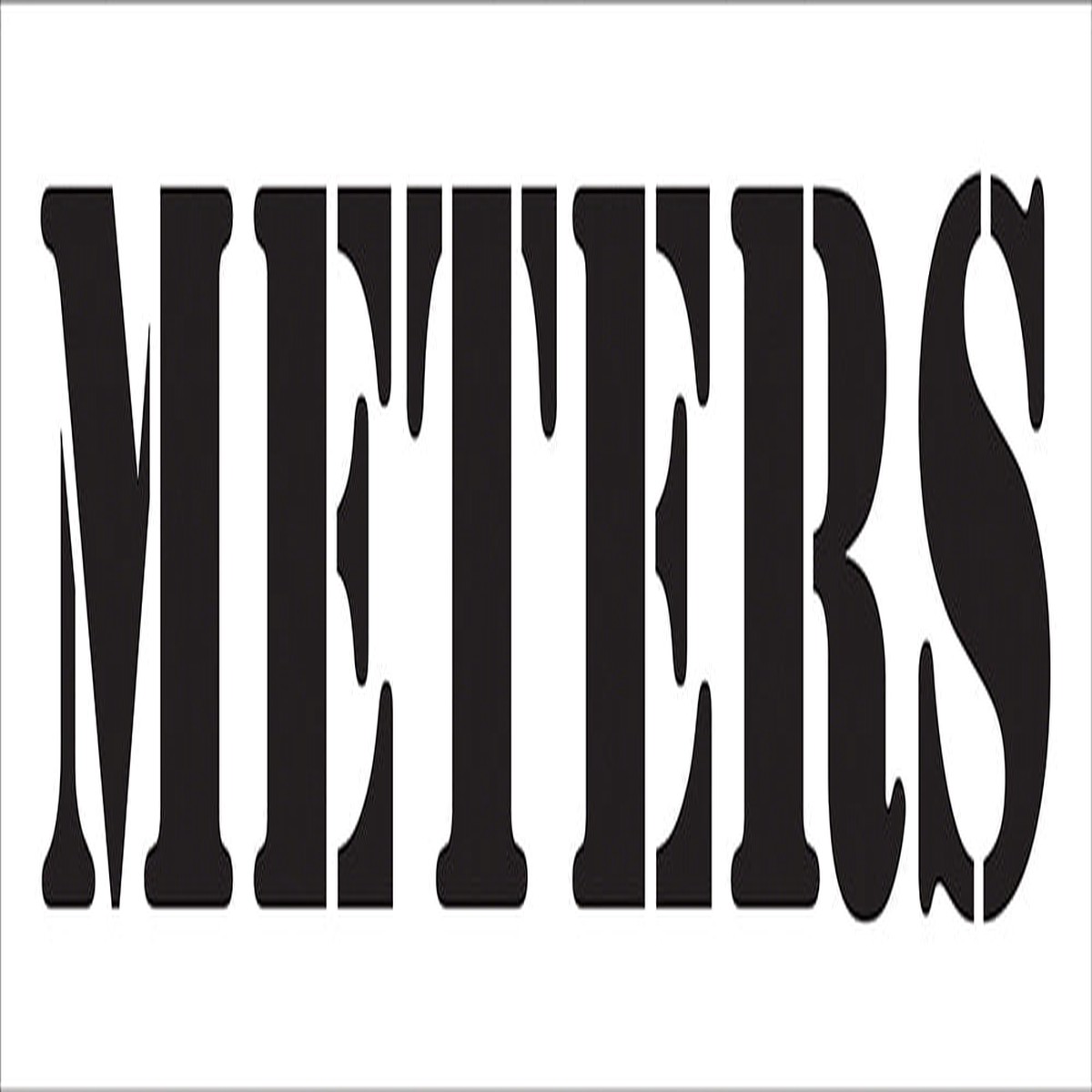 METERS 24 Inch x 6 Inch Reusable Stencil - Depth Marker with 4 Inch Lettering
