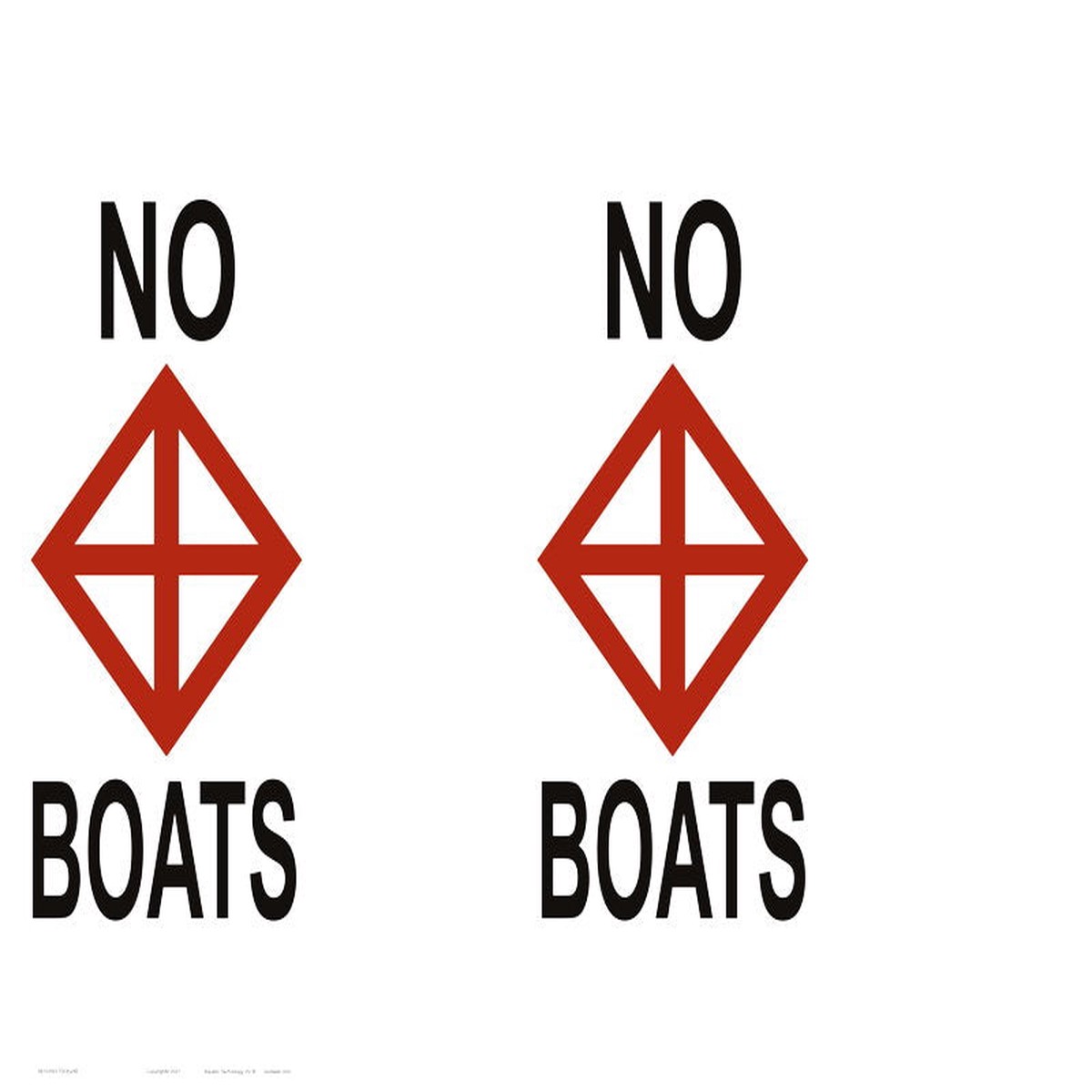 No Boats Regulatory Buoy Label - 30 x 24 Inches on Adhesive Vinyl