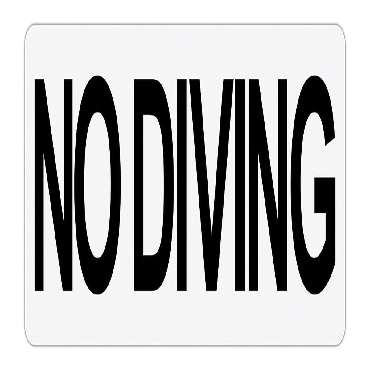 NO DIVING Message - Plastic Overlay Depth Marker 12 Inch x 6 Inch