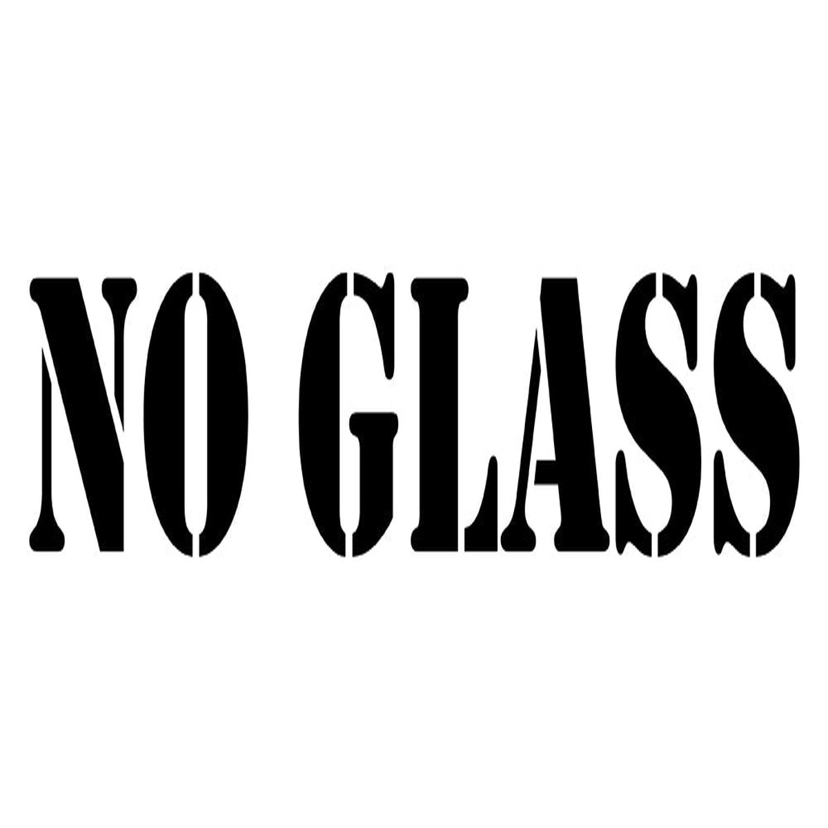 NO GLASS 28 Inch x 6 Inch Reusable Stencil - Depth Marker with 4 Inch Lettering