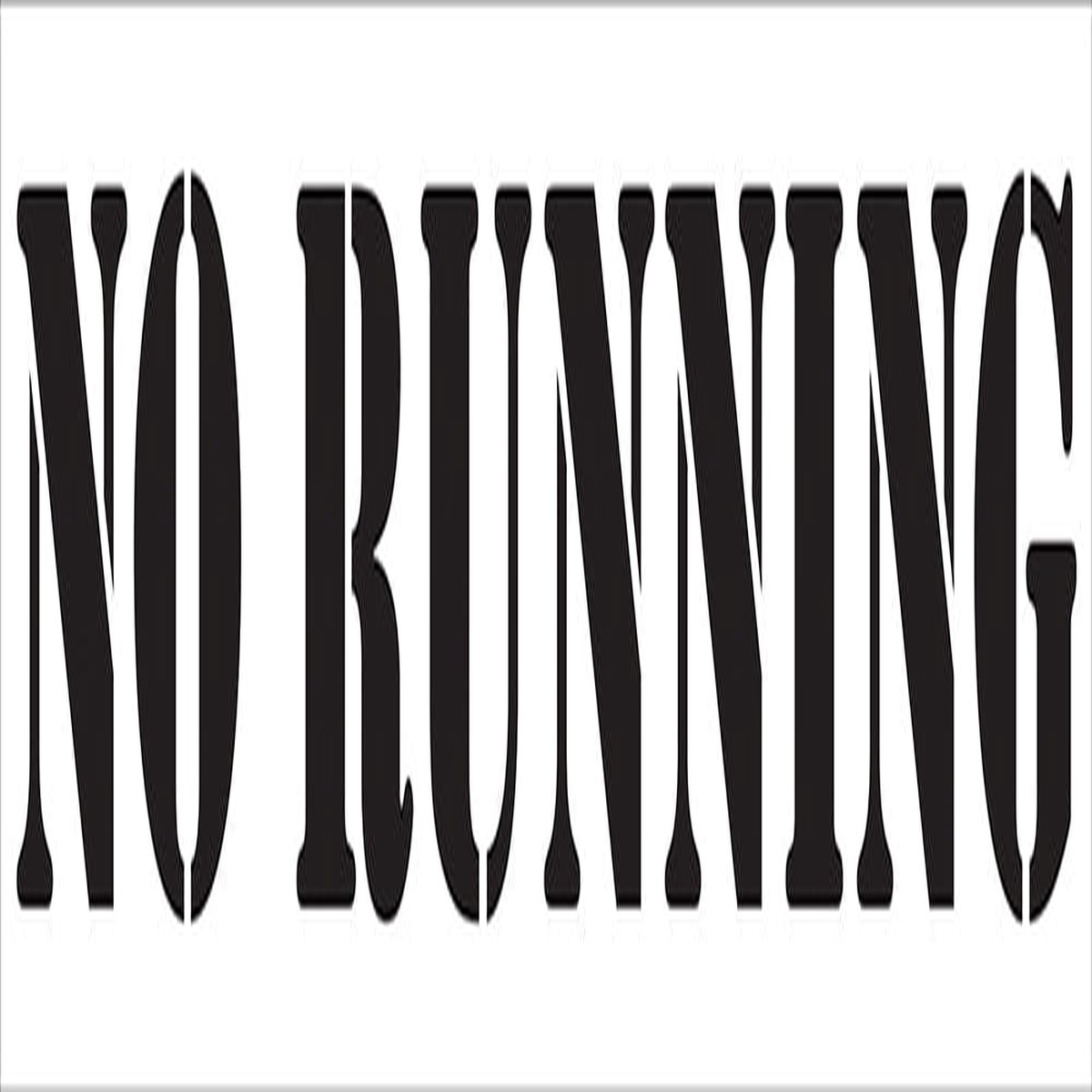NO RUNNING 36 Inch x 6 Inch Reusable Stencil - Depth Marker with 4 Inch Lettering