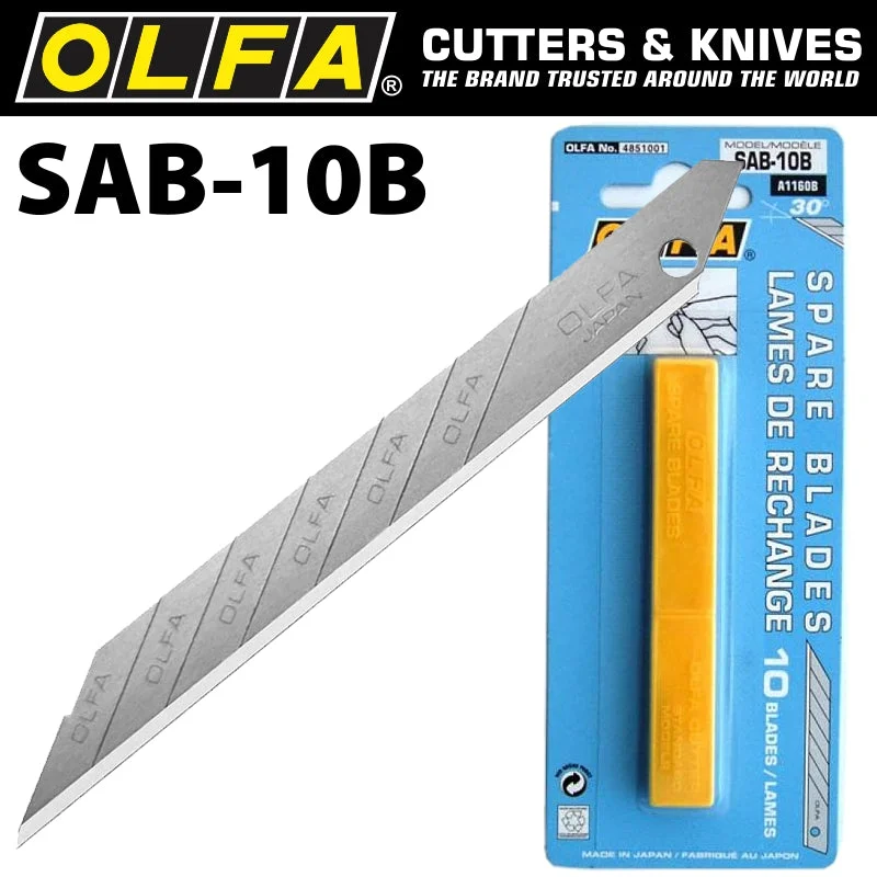OLFA BLADES FOR SAC1 10/PK BLISTER 9MM