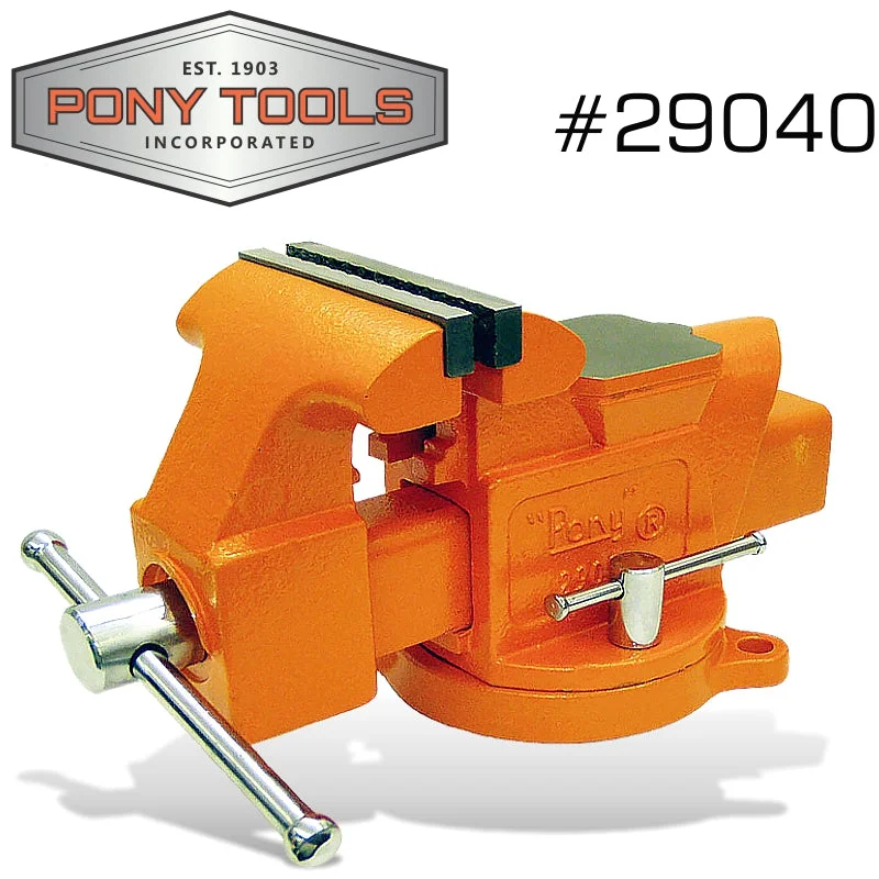 PONY 4′ HEAVY-DUTY WORKSHOP BENCH VISE SWIVEL BASE