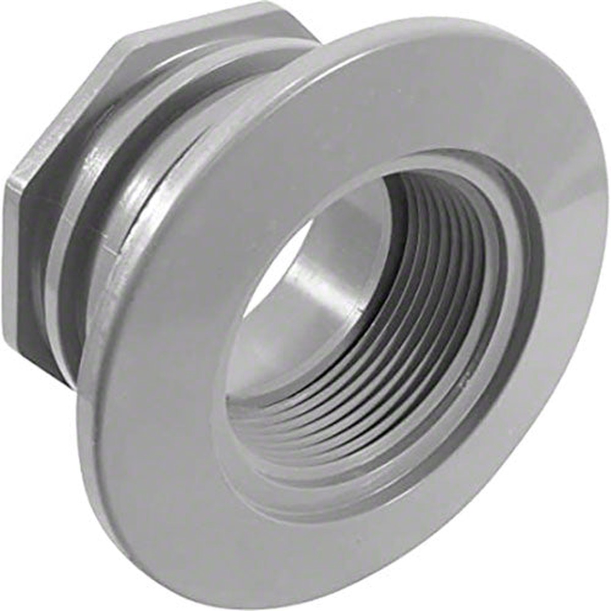 Return Fitting and Vac Receptacle - 1-1/2 Inch Socket x 2 Inch MIP - Gray