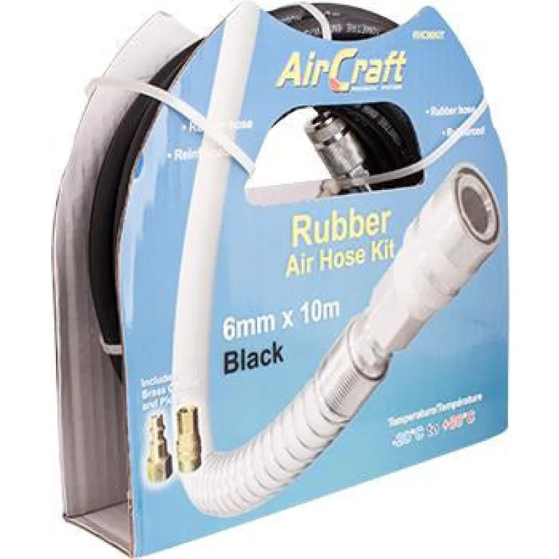 RUBBER HOSE KIT 10METRE 6MM W/QUICK COUPLER & CONNECTOR