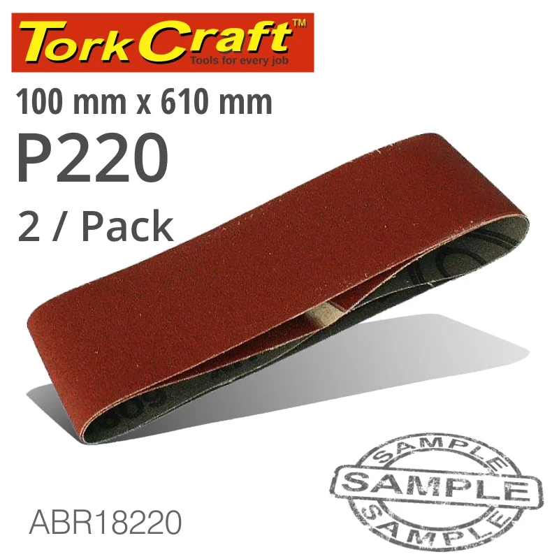 SANDING BELT 100 X 610MM 220GRIT 2/PACK