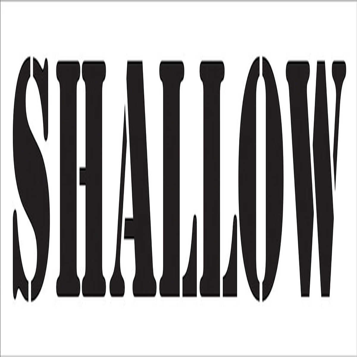SHALLOW 28 Inch x 6 Inch Reusable Stencil - Depth Marker with 4 Inch Lettering