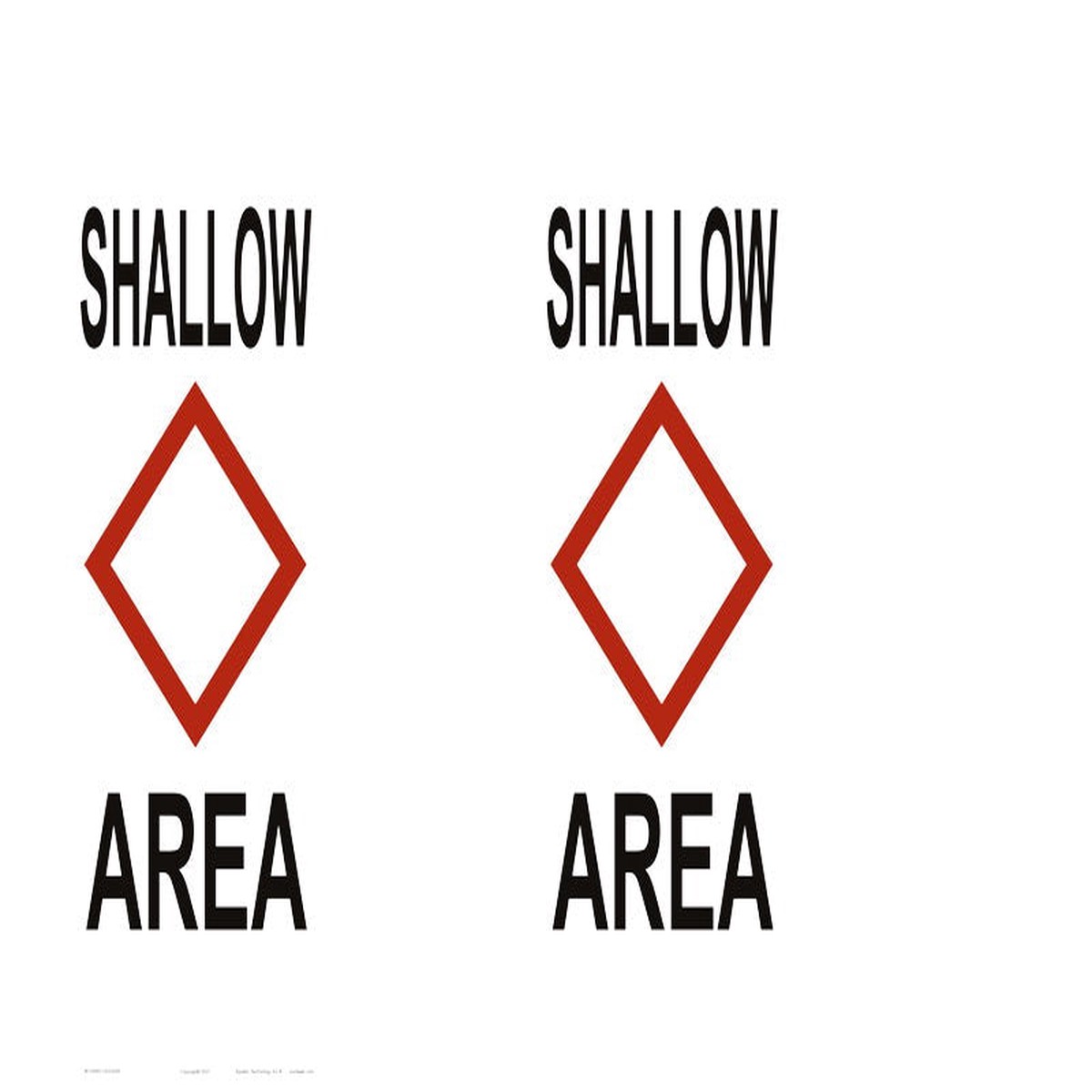 Shallow Area Regulatory Buoy Label - 33 x 24 Inches on Adhesive Vinyl