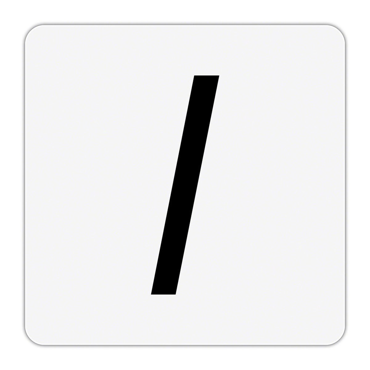 Slash (/) Symbol - Plastic Overlay Depth Marker - 6 x 6 Inch with 4 Inch Lettering