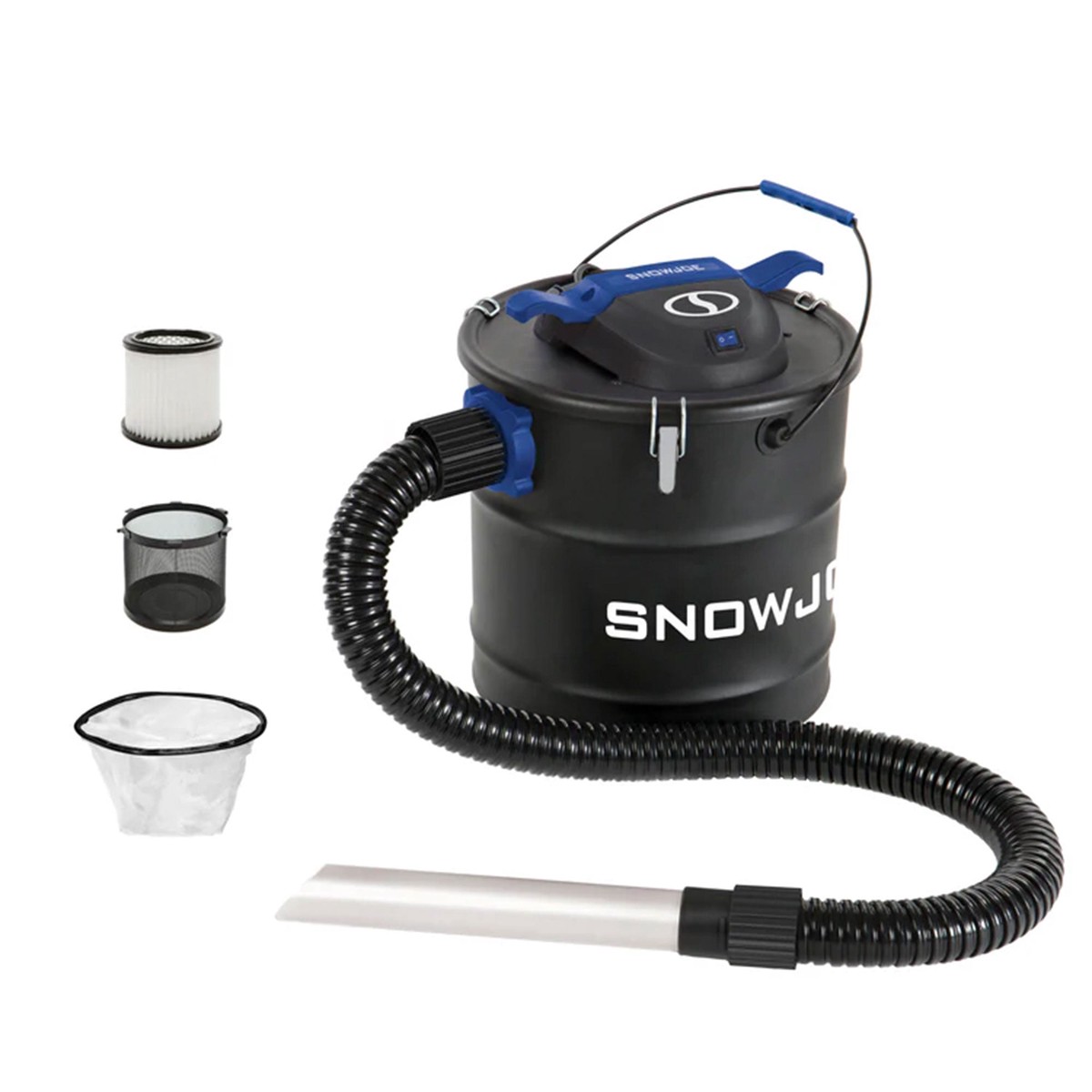 Snow Joe 4.8 Gallon Bagless Ash Vacuum Cleaner, Metal Canister, Blue, ASHJ202E