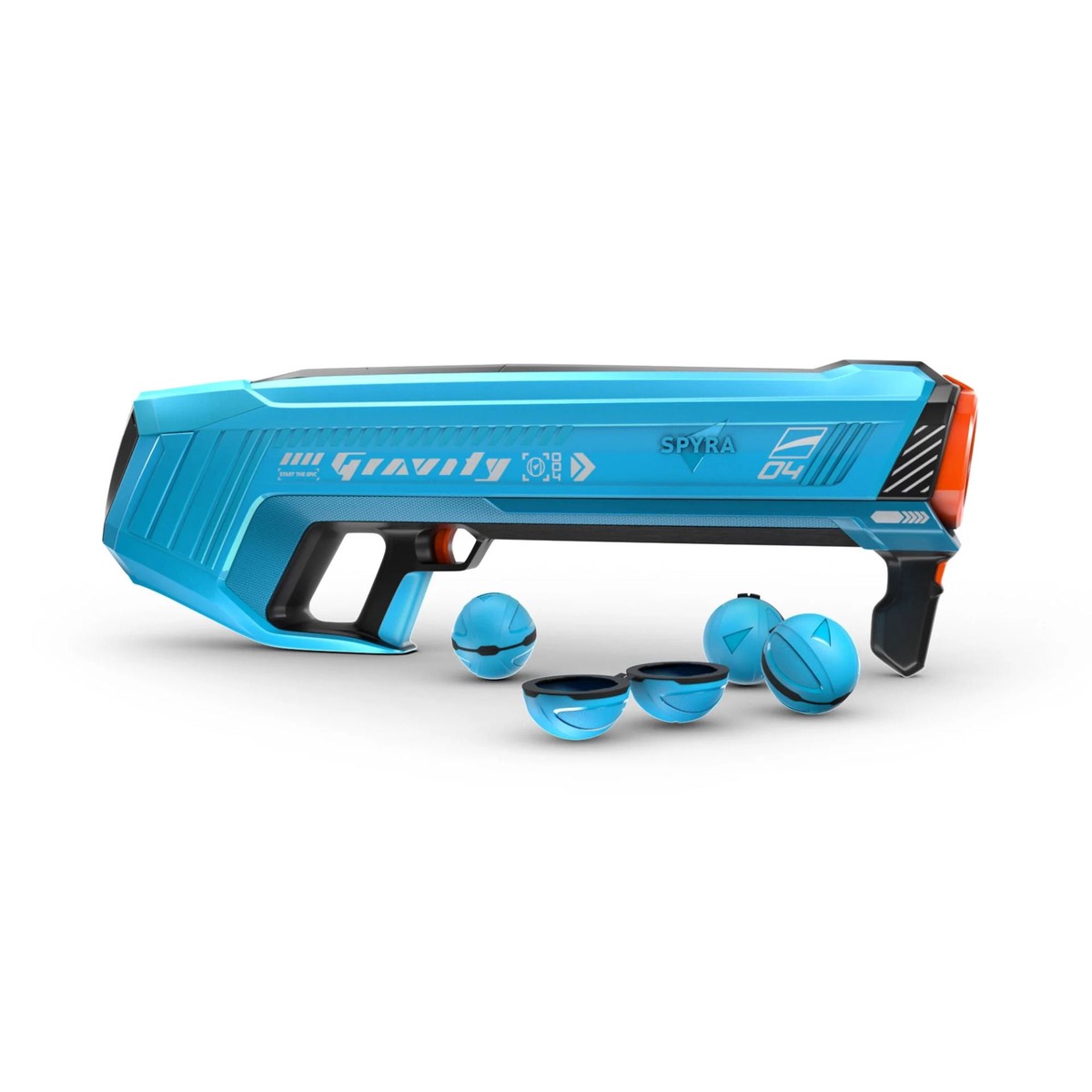 SPYRA Electric Water Bomb Launcher LED Display & 52 Ft Range, SpyraGravity, Blue