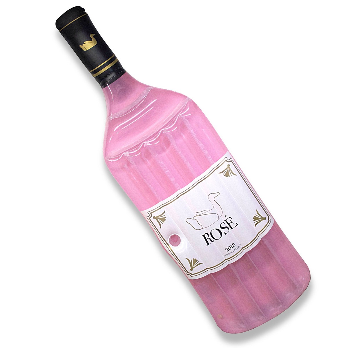 Swimline 90654 Giant Inflatable 94" Ros Wine Bottle Pool Float Raft Mat, Pink